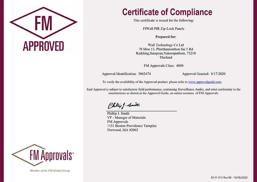 EX FI 0012 [Certificate] FM Approval 4880 of FIWall i370 Rev